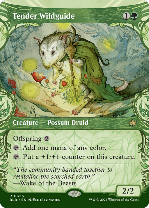 Tender Wildguide (BLB-325) - Bloomburrow: (Showcase) (Borderless) - for just $0.32! 