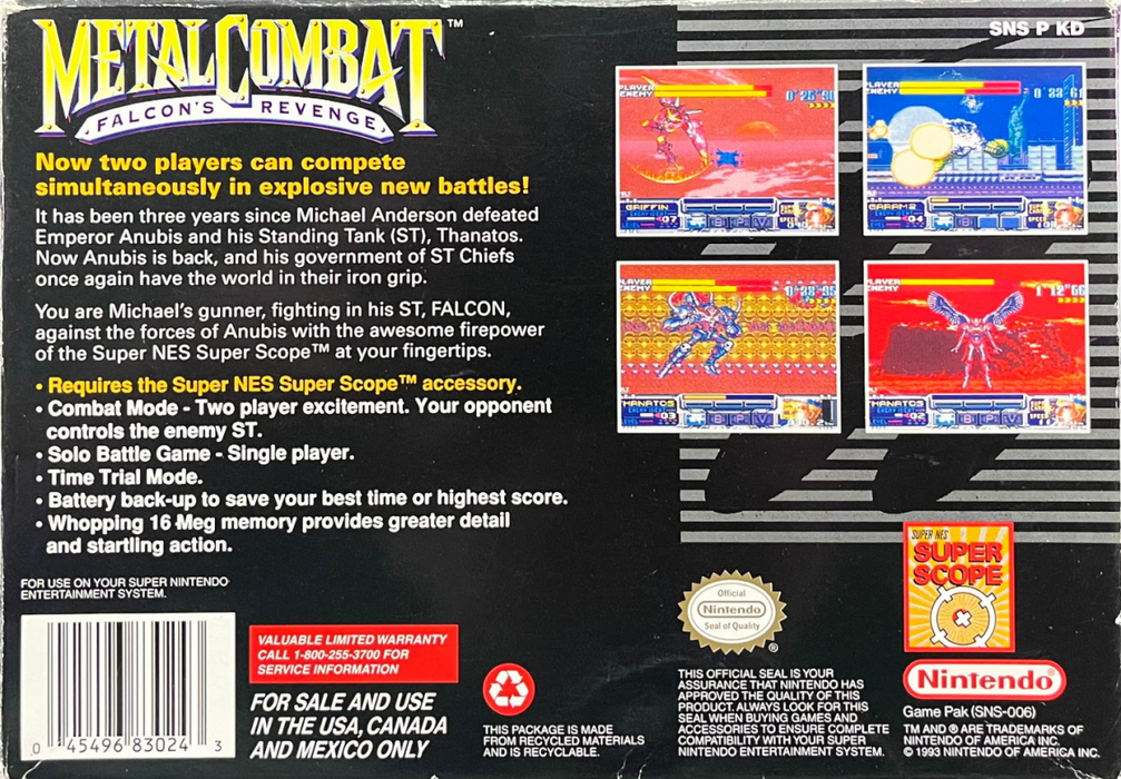 Metal Combat [Missing Manual/Inserts] – Super Nintendo Entertainment System (SNES) - for just $26.99! 