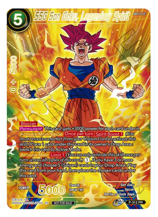SSG Son Goku, Legendary Spirit (Gold Stamped) (P-312) [Promotion Cards] - for just $1.50! 