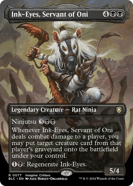 Ink-Eyes, Servant of Oni (BLC-077) - Bloomburrow Commander (Borderless) - for just $3.51! 