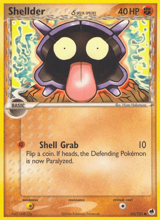 Shellder (63/101) (Delta Species) [EX: Dragon Frontiers] - for just $0.35! 