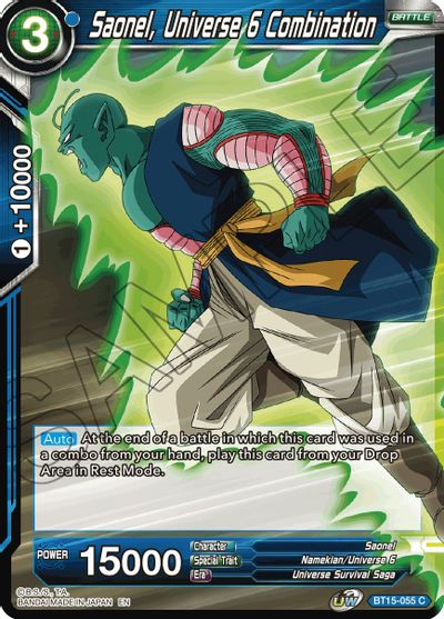Saonel, Universe 6 Combination (BT15-055) [Saiyan Showdown] - for just $0.10! 