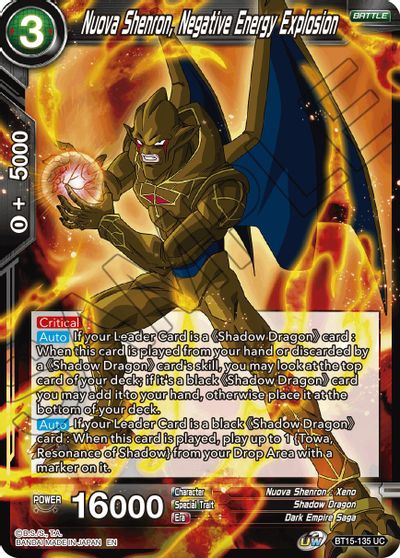 Nuova Shenron, Negative Energy Explosion (BT15-135) [Saiyan Showdown] - for just $0.10! 