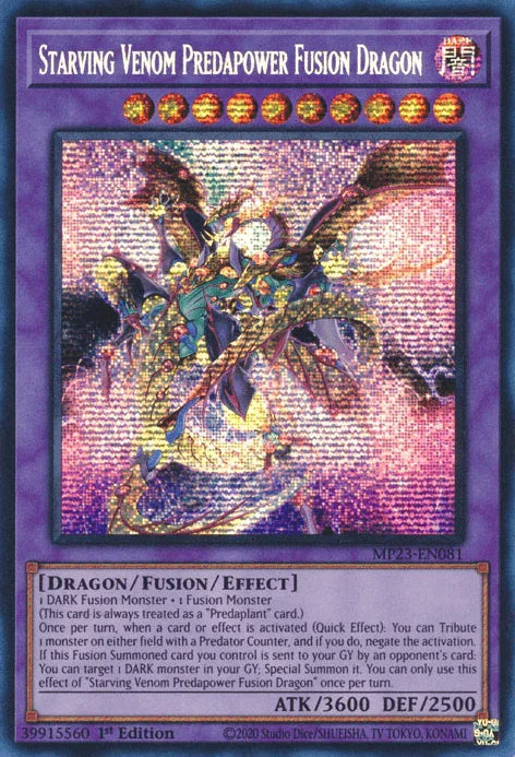 Starving Venom Predapower Fusion Dragon [MP23-EN081] Prismatic Secret Rare - for just $0.30! 