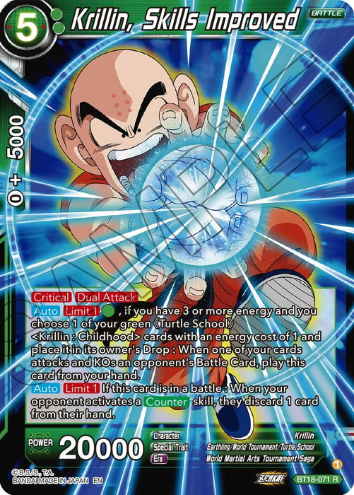 Krillin, Skills Improved (BT18-071) [Dawn of the Z-Legends] - for just $0.10! 