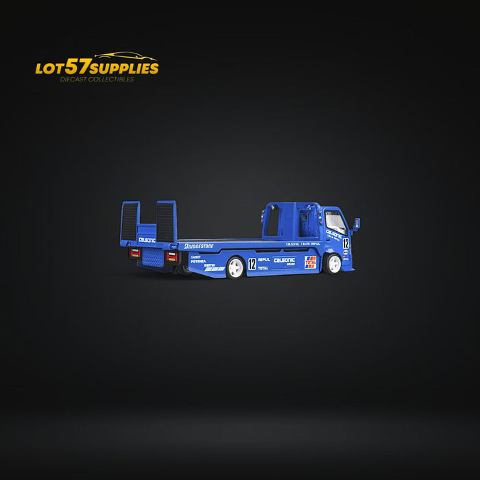 MicroTurbo HINO 300 Custom Truck Flatbed  Blue Calsonic Livery 1:64 - for just $49.99! 
