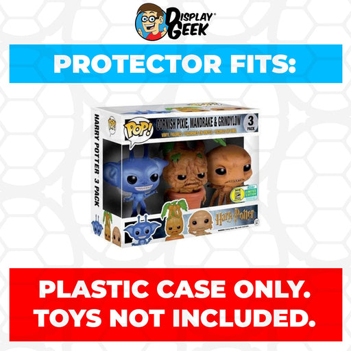 Pop Protector for 3 Pack Funko Pop Cornish Pixie, Mandrake & Grindylow SDCC - for just $11.99! 