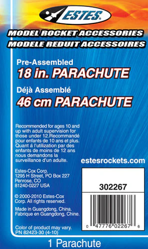 Estes Rockets - 18 inch Printed Parachute - for just $6.49! 