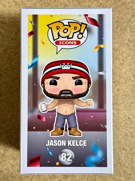 Jason Kelce Signed Funko Pop! (Shirtless) #82 NFL Eagles 2024 With JSA COA - for just $800! 