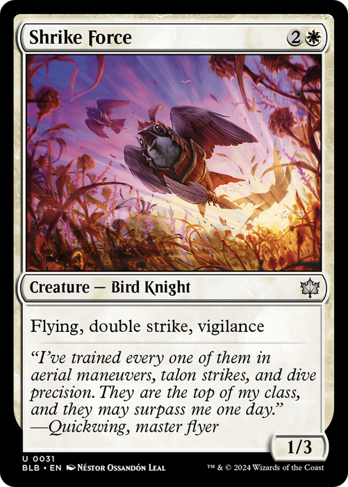 Shrike Force (BLB-031) - Bloomburrow - for just $0.08! 