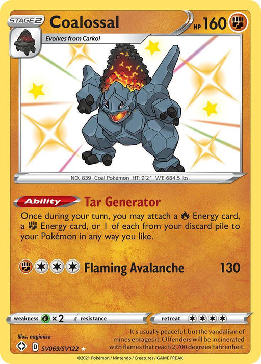 Coalossal (SV069/SV122) [Sword & Shield: Shining Fates] - for just $0.75! 