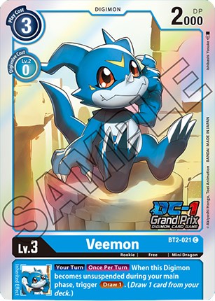 Veemon [BT2-021] (DC-1 Grand Prix) [Release Special Booster Promos] - Just $0.85! Shop now at Retro Gaming of Denver