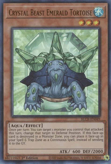 Crystal Beast Emerald Tortoise [BLCR-EN049] Ultra Rare - for just $0.15! 