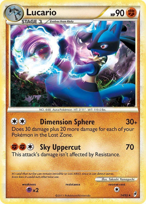 Lucario (14/95) (Theme Deck Exclusive) [HeartGold & SoulSilver: Call of Legends] - for just $1.25! 