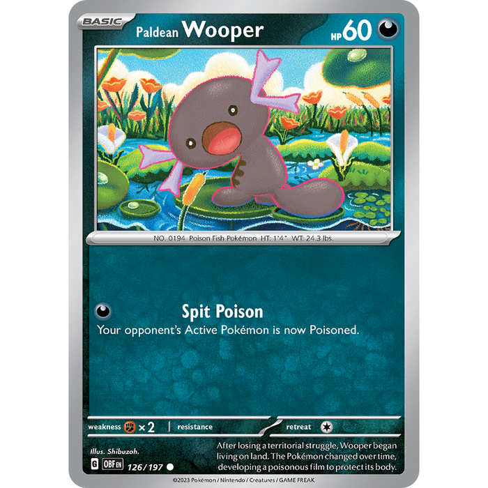 Paldean Wooper (126/197) [Scarlet & Violet: Obsidian Flames] - Just $0.10! Shop now at Retro Gaming of Denver