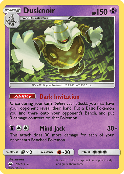 Dusknoir (53/147) [Sun & Moon: Burning Shadows] - for just $0.15! 