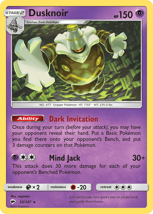 Dusknoir (53/147) [Sun & Moon: Burning Shadows] - for just $0.15! 