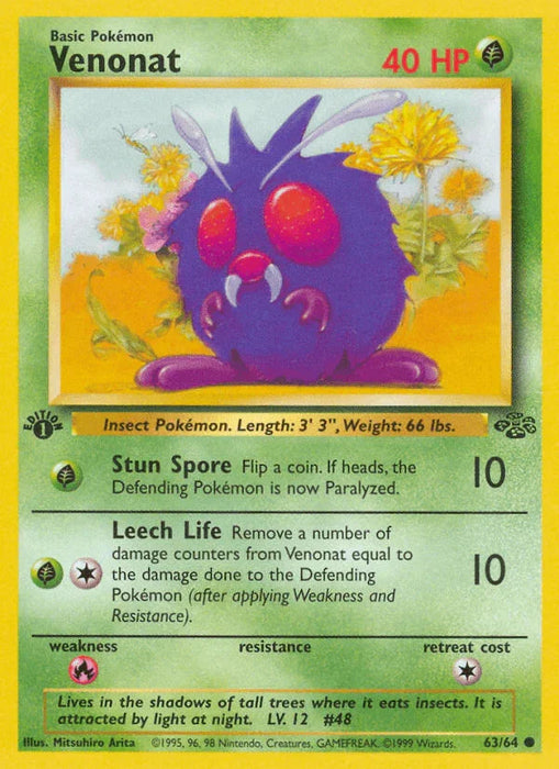 Venonat (63/64) [Jungle 1st Edition] - for just $0.35! 