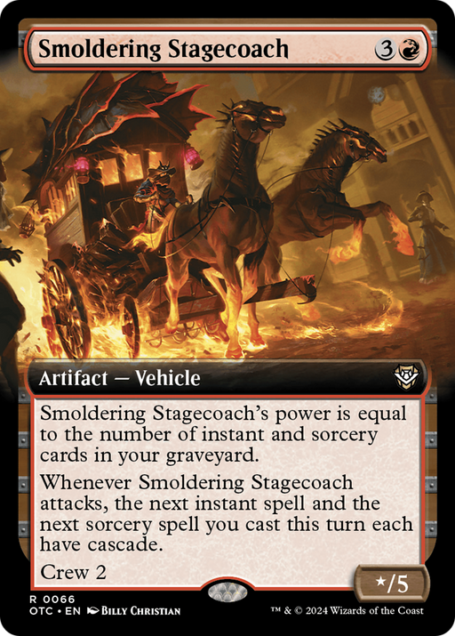 Smoldering Stagecoach (OTC-066) - Outlaws of Thunder Junction Commander: (Extended Art) - for just $0.06! 