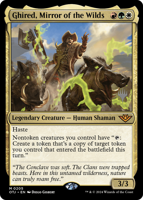 Ghired, Mirror of the Wilds (PPOTJ-205) - Outlaws of Thunder Junction Promos - for just $0.26! 