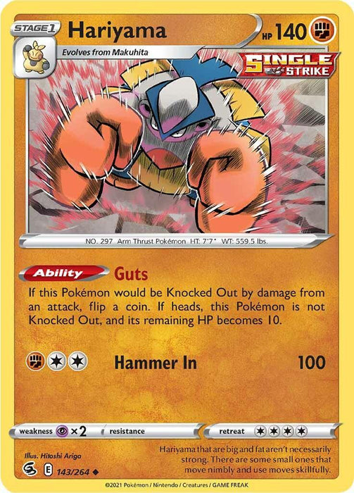 Hariyama (143/264) [Sword & Shield: Fusion Strike] - for just $0.10! 