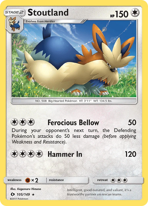 Stoutland (105/149) [Sun & Moon: Base Set] - for just $0.10! 
