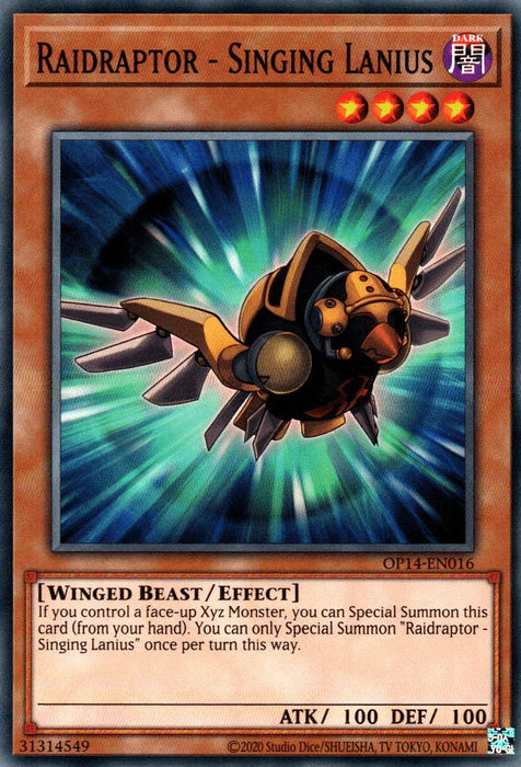 Raidraptor - Singing Lanius [OP14-EN016] Common - for just $0.10! 