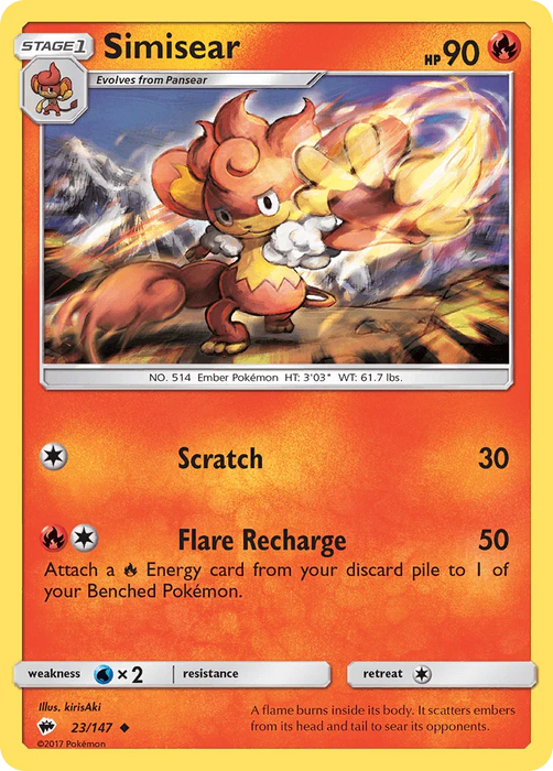 Simisear (23/147) [Sun & Moon: Burning Shadows] - for just $0.10! 