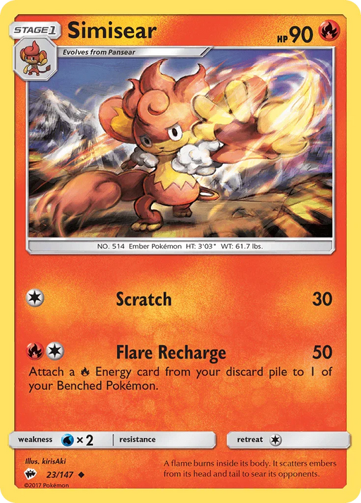 Simisear (23/147) [Sun & Moon: Burning Shadows] - for just $0.10! 