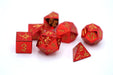 Red Chrome with Gold Solid Metal Barbarian Dice Set - for just $39.99! 