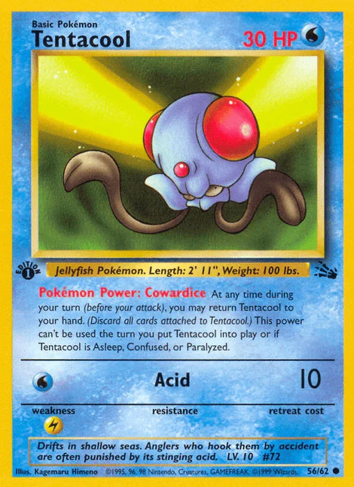 Tentacool (56/62) [Fossil 1st Edition] - for just $0.35! 