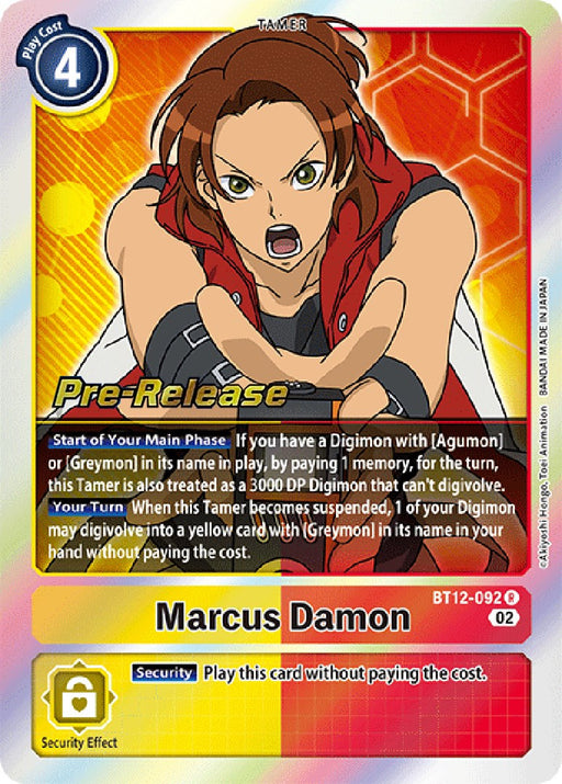 Marcus Damon [BT12-092] [Across Time Pre-Release Cards] - Just $0.35! Shop now at Retro Gaming of Denver