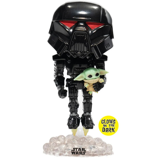 Funko Pop! Star Wars: The Mandalorian Dark Trooper with Grogu Glow-in-the-Dark - Entertainment Earth Exclusive - Premium Bobblehead Figures - Just $14.99! Shop now at Retro Gaming of Denver