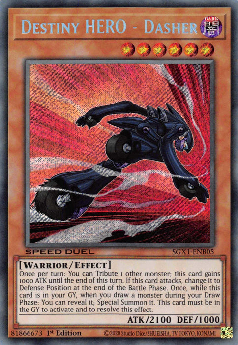 Destiny HERO - Dasher [SGX1-ENB05] Secret Rare - for just $0.35! 