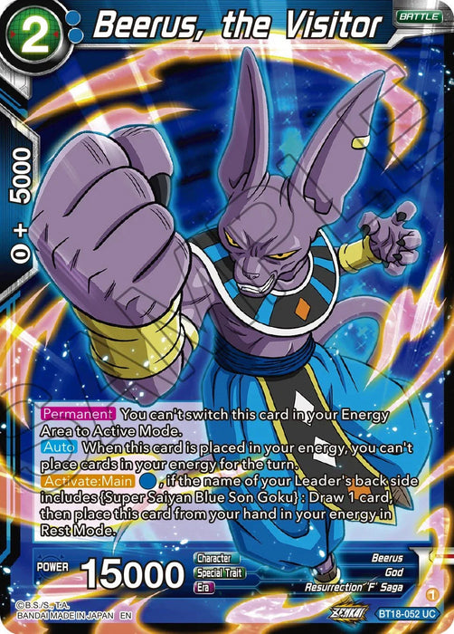 Beerus, the Visitor (BT18-052) [Dawn of the Z-Legends] - for just $0.10! 