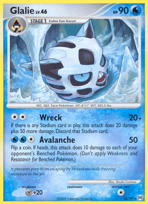 Glalie (18/99) [Platinum: Arceus] - for just $0.45! 