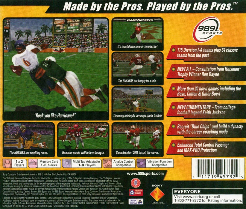 NCAA GameBreaker 2001 – PlayStation 1 (PS1) - for just $7.99! 