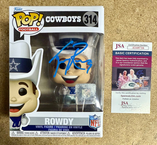Tony Romo Signed NFL Dallas Cowboys Mascot Rowdy Funko Pop! #314 With JSA COA - for just $400! 