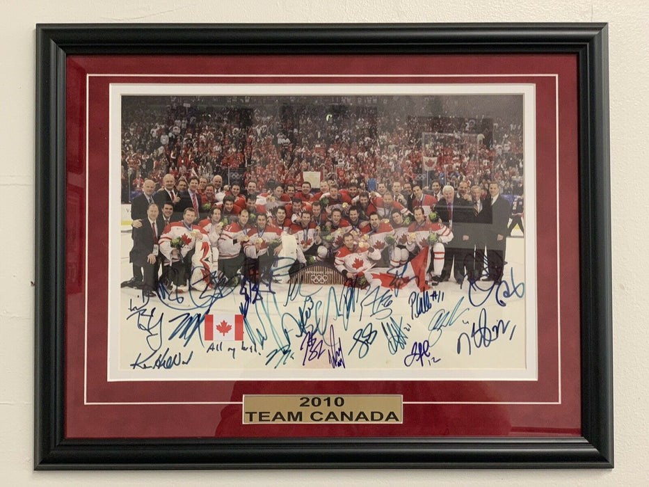 Team Canada Hockey 2010 Team Signed 12x18 Custom Framed Crosby Yzerman 20+ Sigs! - for just $1500! 