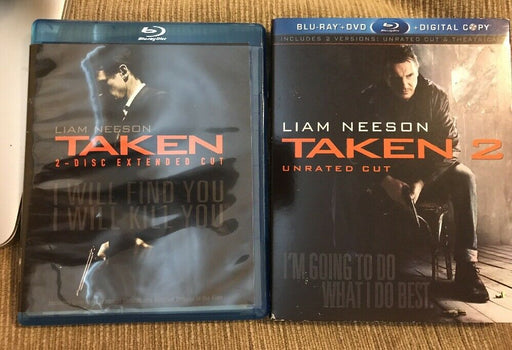 TAKEN AND TAKEN 2 Blu-ray Set Liam Neeson Extended And Unrated 2009 2012 - for just $14.99! 