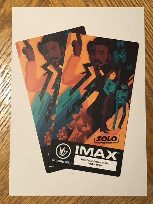Star Wars : Han Solo IMAX Collectible Ticket Regal Cinema Movie Limited Edition - for just $9.99! 