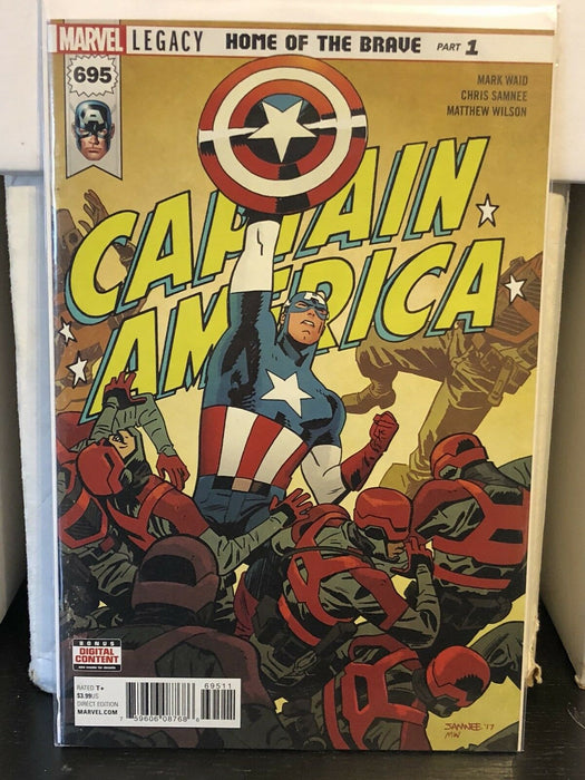 Captain America #695 Cover A W/ Iron Man Marvel Value Stamp Waid Legacy Comics - for just $9.99! 