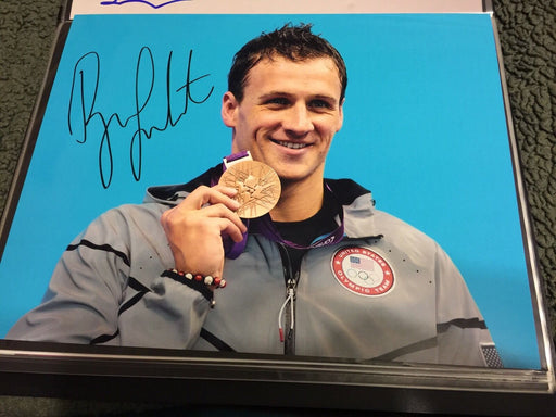 Ryan Lochte Autographed 11x14 Swimming 2012 Olympic Gold Medal Photo Signed - for just $89.99! 