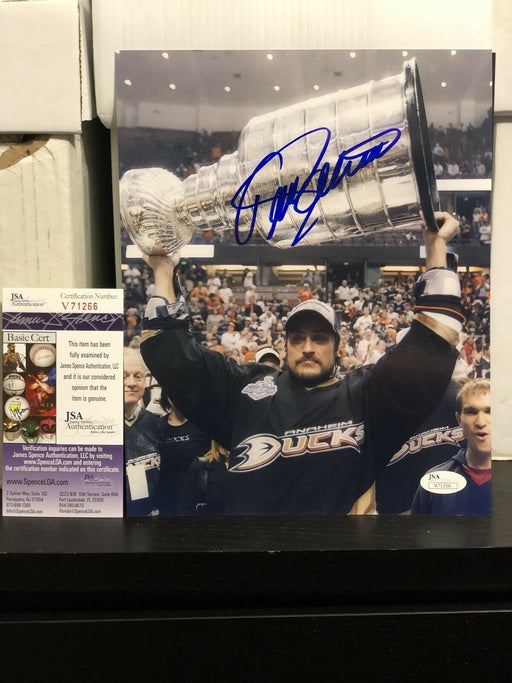 Teemu Selanne Signed 8X10 Photo w/ JSA COA Anaheim Ducks Stanley Cup - for just $99.99! 