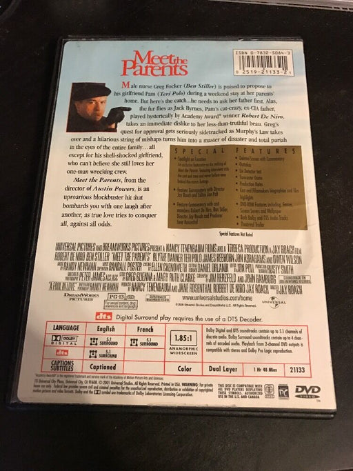 Meet the Parents (DVD, 2001, Widescreen Collectors Edition) Ben Stiller De Niro - for just $4.99! 
