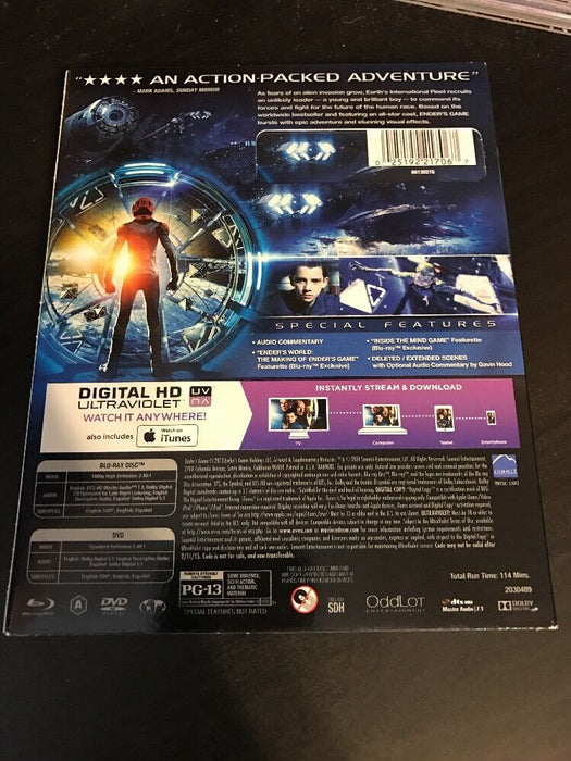 Enders Game (Blu-ray/DVD, 2014, 2-Disc Set) Harrison Ford - for just $7.99! 