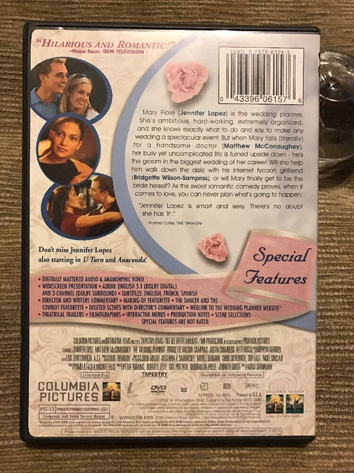 The Wedding Planner (DVD, 2001) Jennifer Lopez Matthew Mcconaughey Romantic - for just $13.99! 