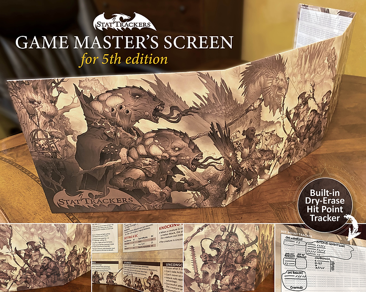 Stat Trackers - Game Master Screen - 5th Ed - for just $14.99! 