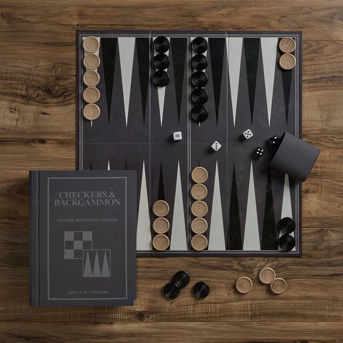 Checkers & Backgammon - Vintage Bookshelf Edition - for just $45.99! 