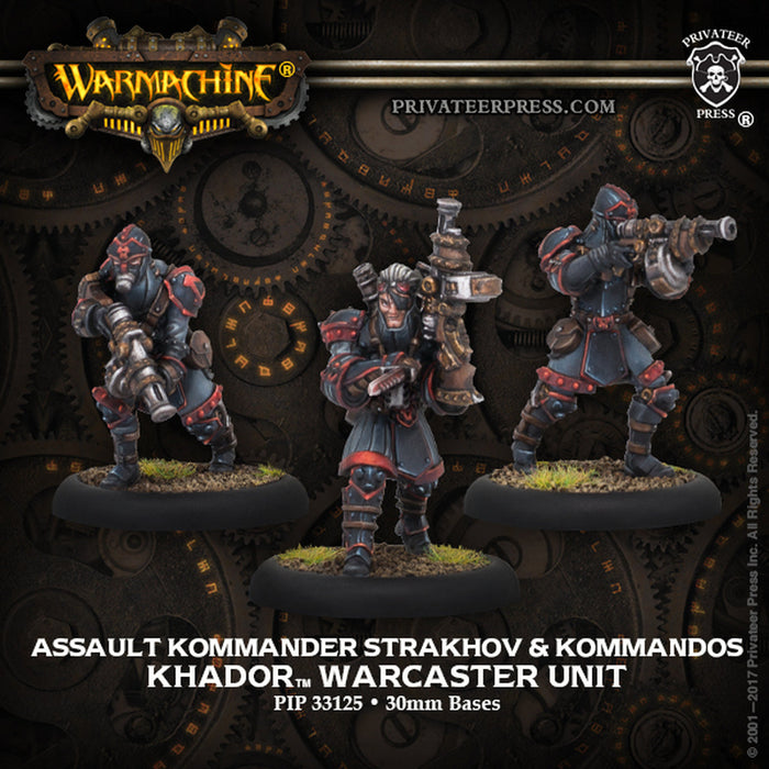 Warmachine: Khador Assault Kommander Strakhov & Kommandos - Khador Warcaster Unit - for just $24.99! 